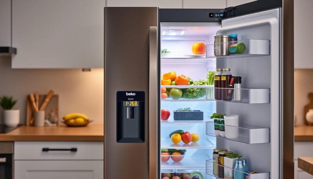 Frigider Beko B3RCNA404HXB cu tehnologie AI și design modern