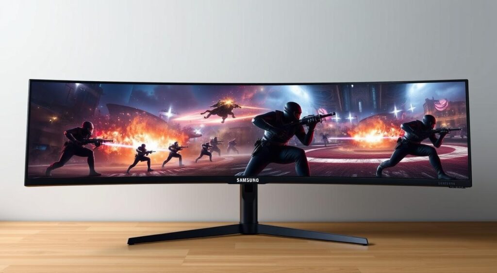 Monitor gaming super ultrawide Samsung Odyssey OLED G9 din top 10 monitoare de gaming 2025 Monitor gaming super ultrawide Samsung Odyssey OLED G9 din top 10 monitoare de gaming 2025