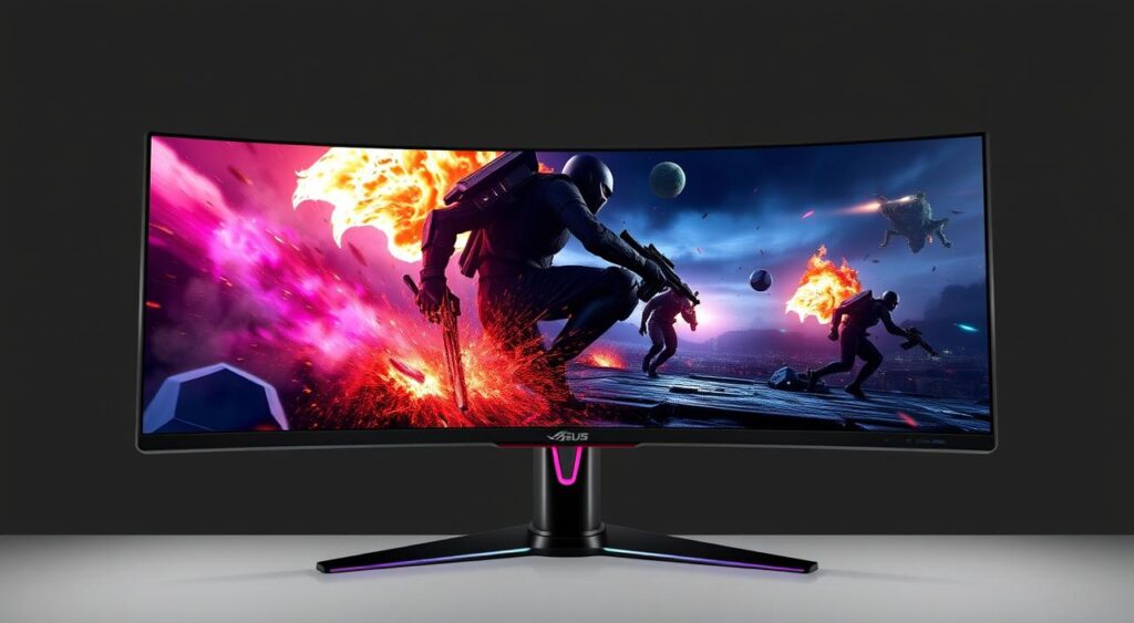 Monitor gaming ultrawide Asus ROG Swift OLED PG34WCDM din top 10 monitoare de gaming 2025 Monitor gaming ultrawide Asus ROG Swift OLED PG34WCDM din top 10 monitoare de gaming 2025