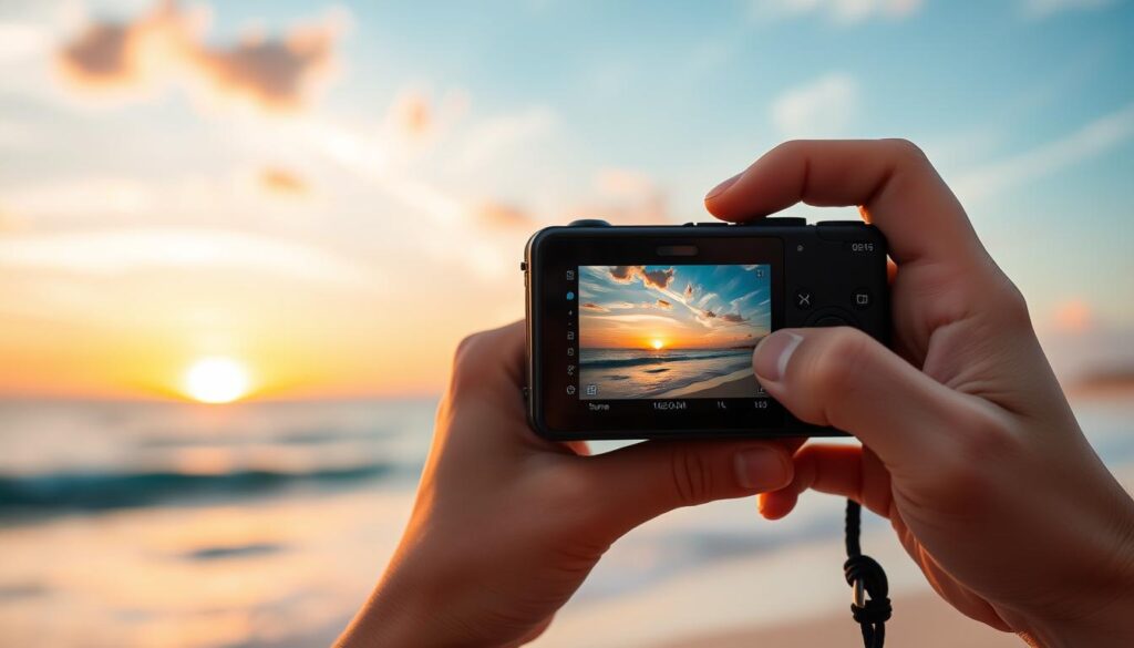 Utilizarea camerei foto compacte în condiții de vacanță la mare în 2025