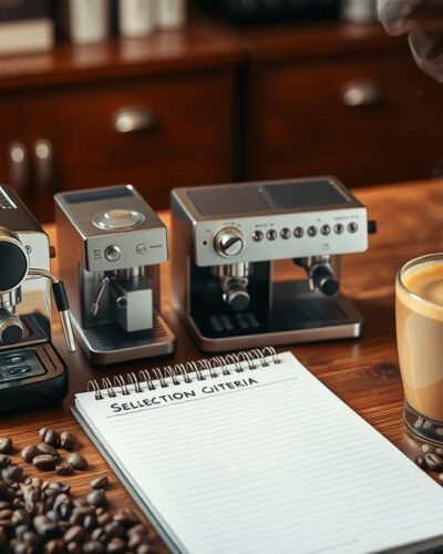 Criterii de selecție pentru expresoare de cafea premium afișate pe o masă elegantă
