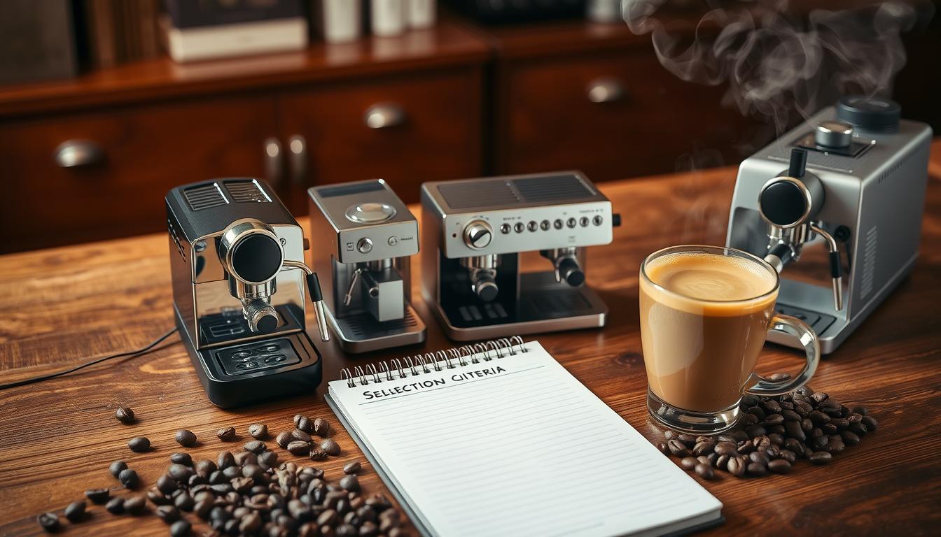 Criterii de selecție pentru expresoare de cafea premium afișate pe o masă elegantă