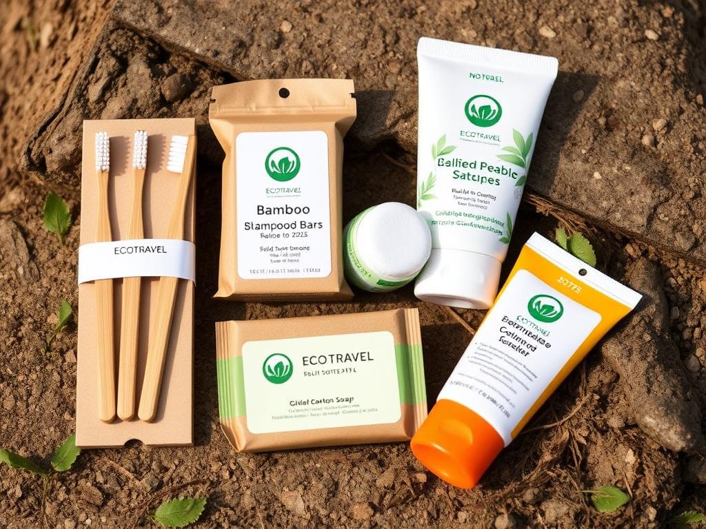 Kit pentru vacanta 2025 EcoTravel cu produse sustenabile și biodegradabile