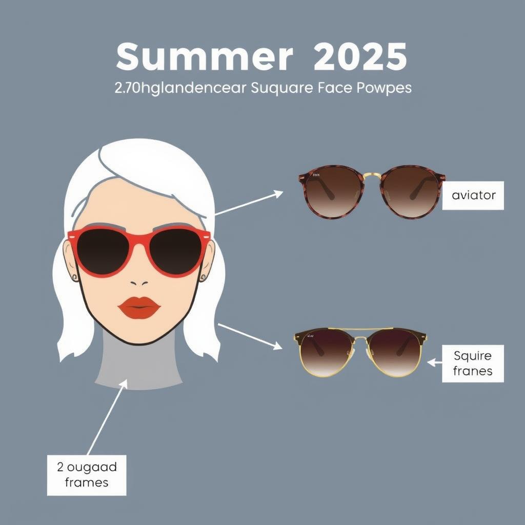 Ochelari de soare recomandați pentru față pătrată vara 2025