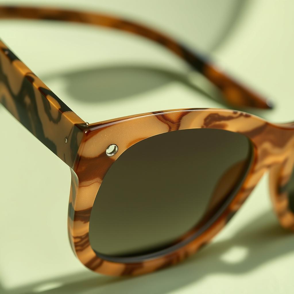Ochelari de soare vara 2025 din acetat bio cu texturi marmorate