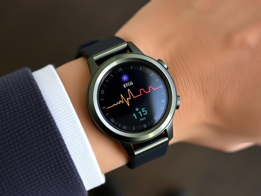 Samsung Galaxy Watch 7 Pro cu funcție ECG 2025 afișând rezultate ECG