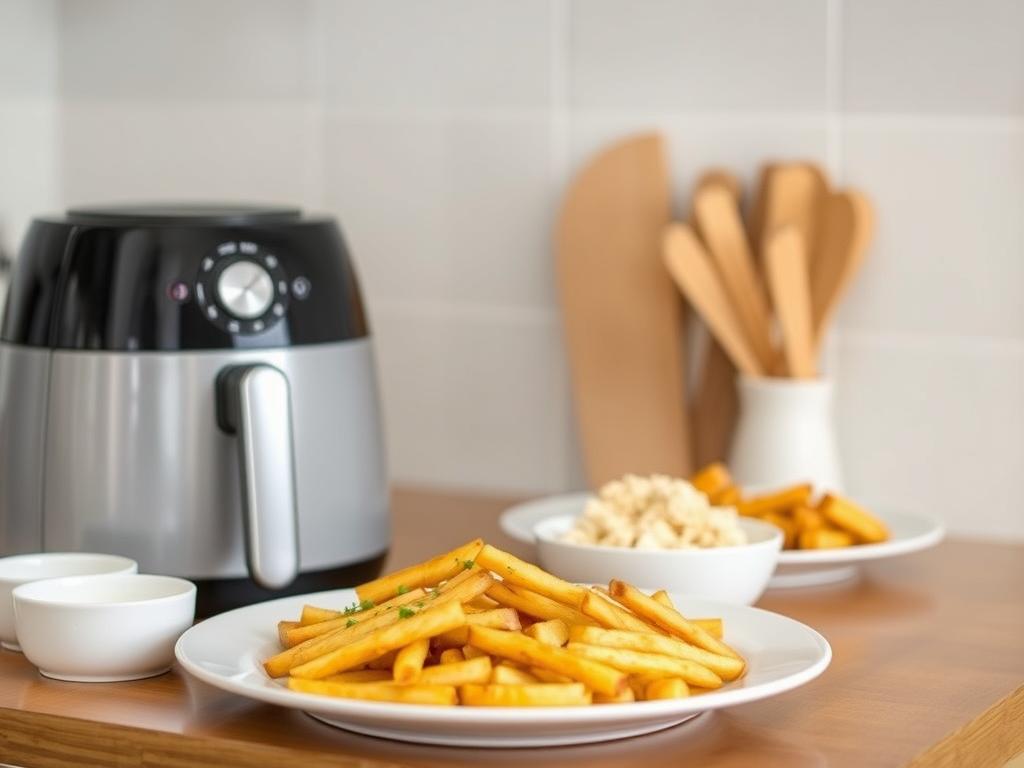 Air fryer de buget într-o bucătărie secundară sau casă de vacanță