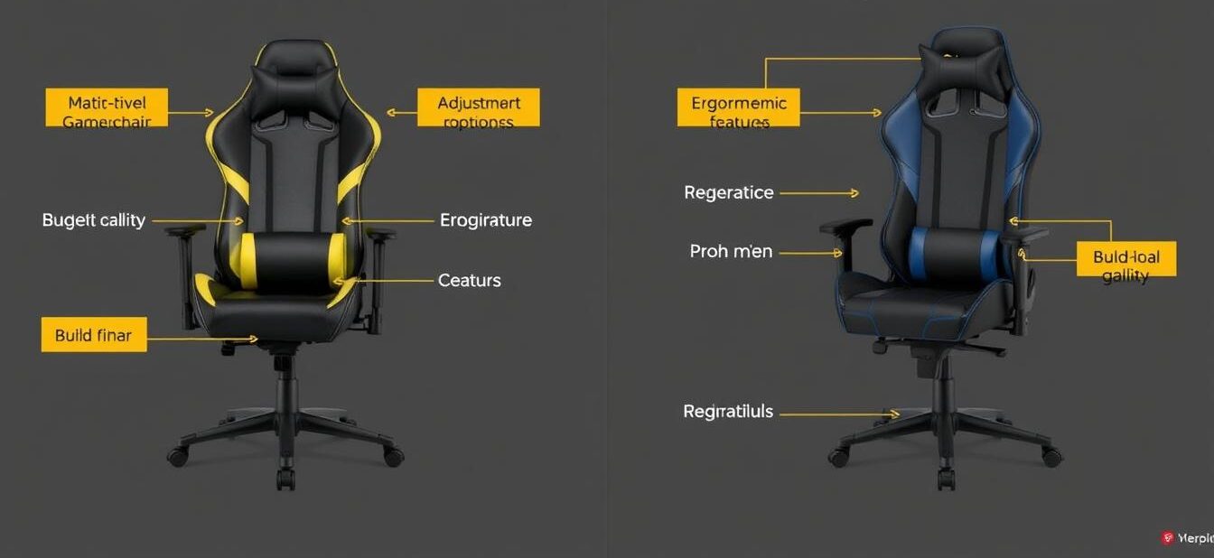 Comparație vizuală între scaune gaming entry-level și premium
