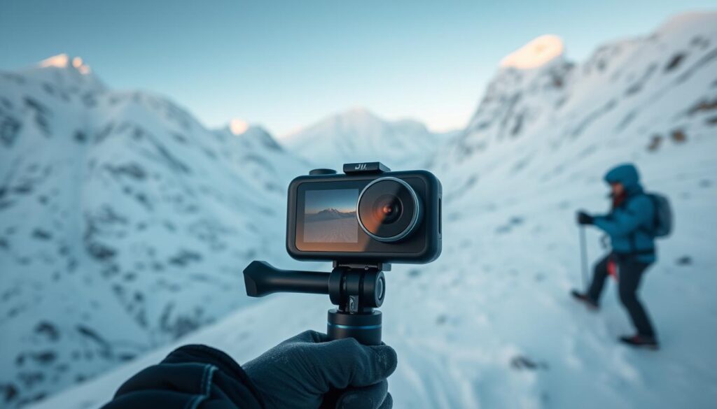 DJI Osmo Action 4 folosită în condiții extreme de iarnă