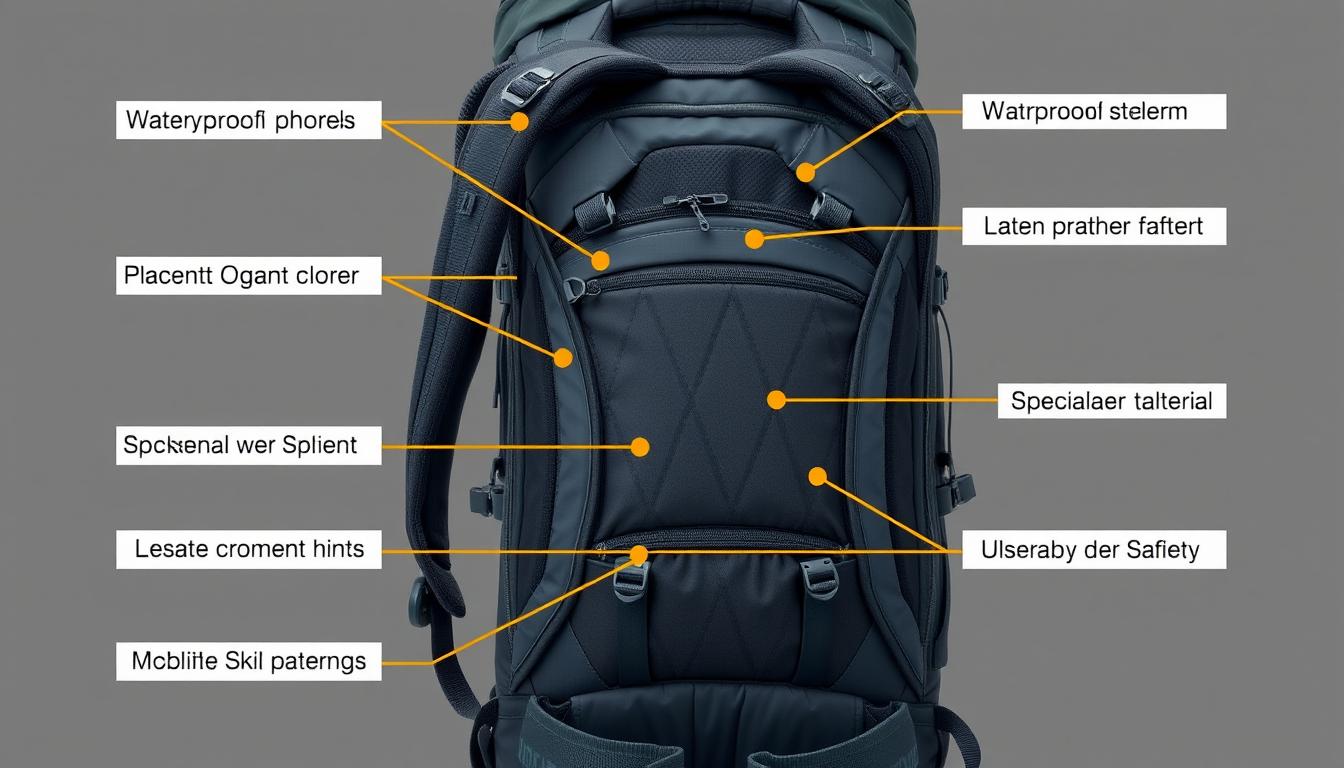 Detalii tehnice ale unui rucsac de schi modern