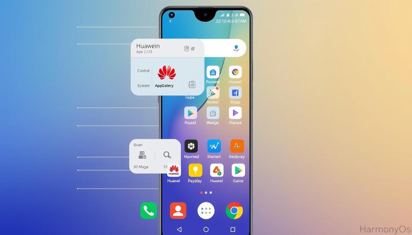 Interfața HarmonyOS 5.1 pe un telefon Huawei din 2025, arătând funcționalitățile distinctive