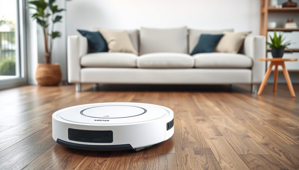 Kärcher Aspirator robot RCV 5 Comfort în acțiune pe diverse suprafețe