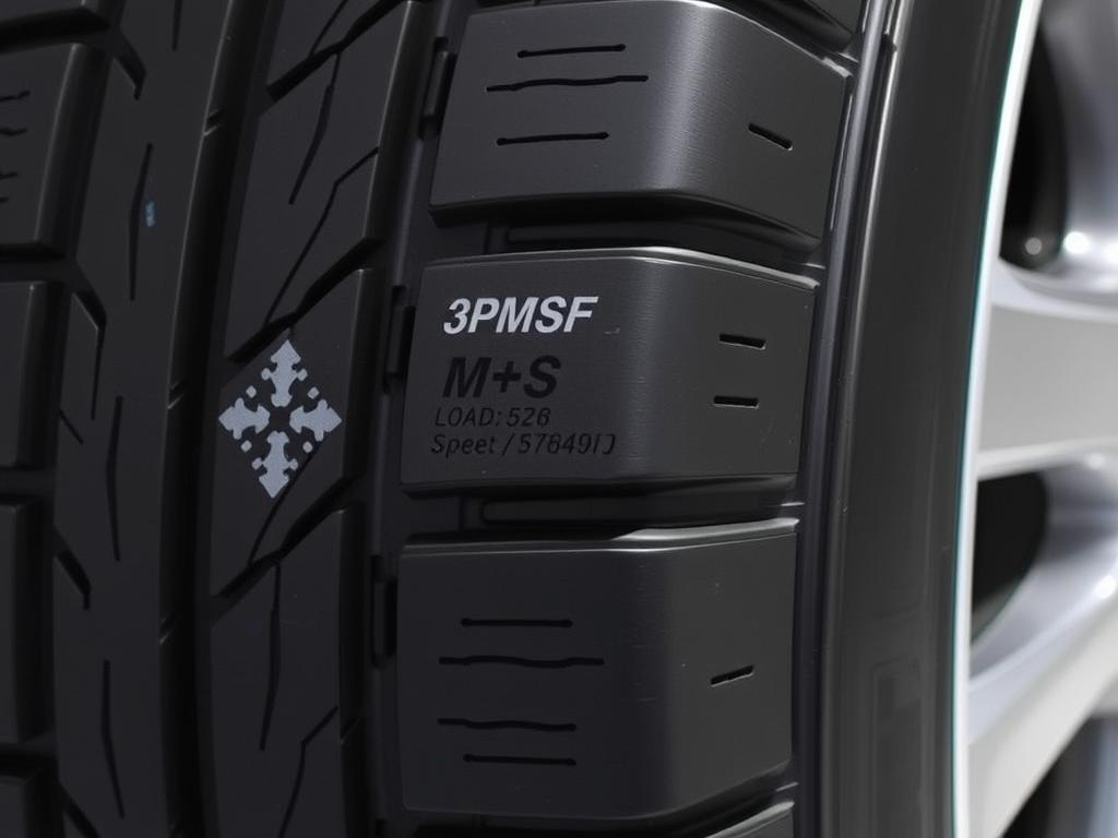 Marcajele importante de pe o anvelopă all-season, inclusiv simbolul 3PMSF