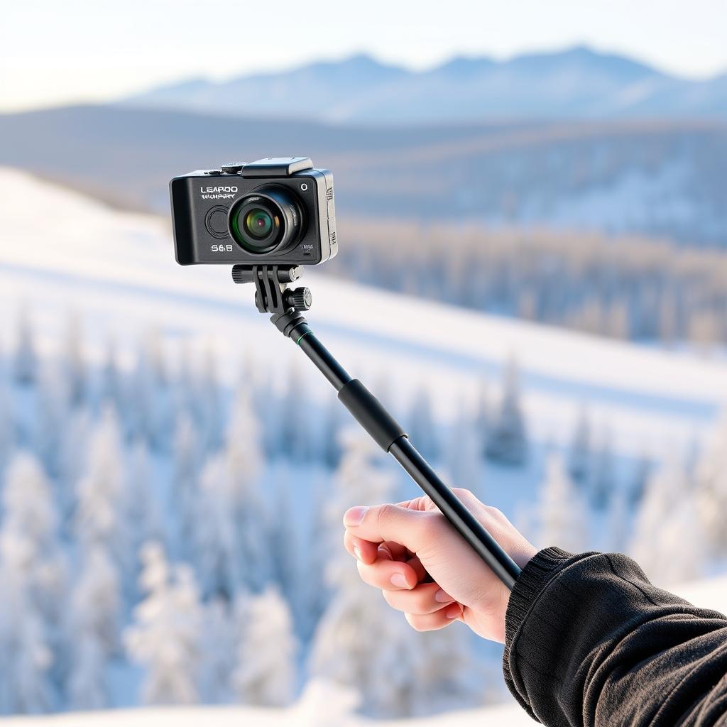 Monopod extensibil pentru camere de acțiune