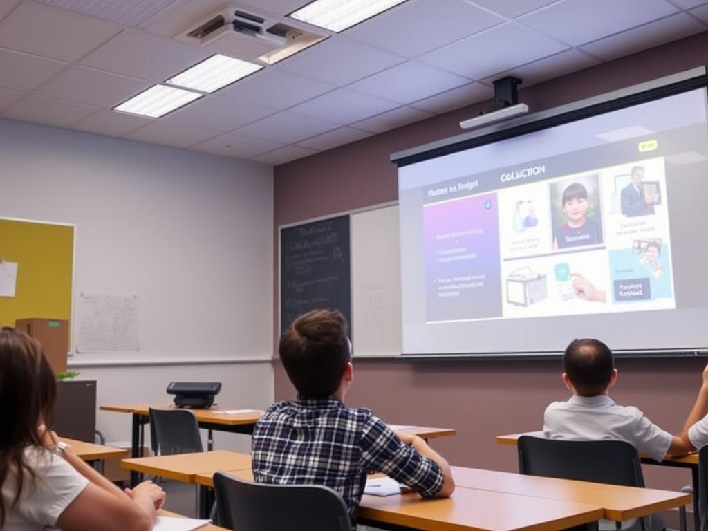 Videoproiector Acer X138WHP utilizat într-o sală de clasă