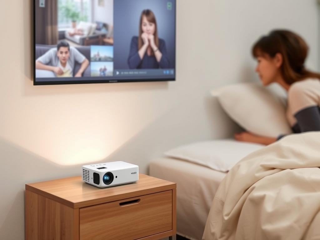 Videoproiector portabil Xiaomi Wanbo T2 Free în utilizare