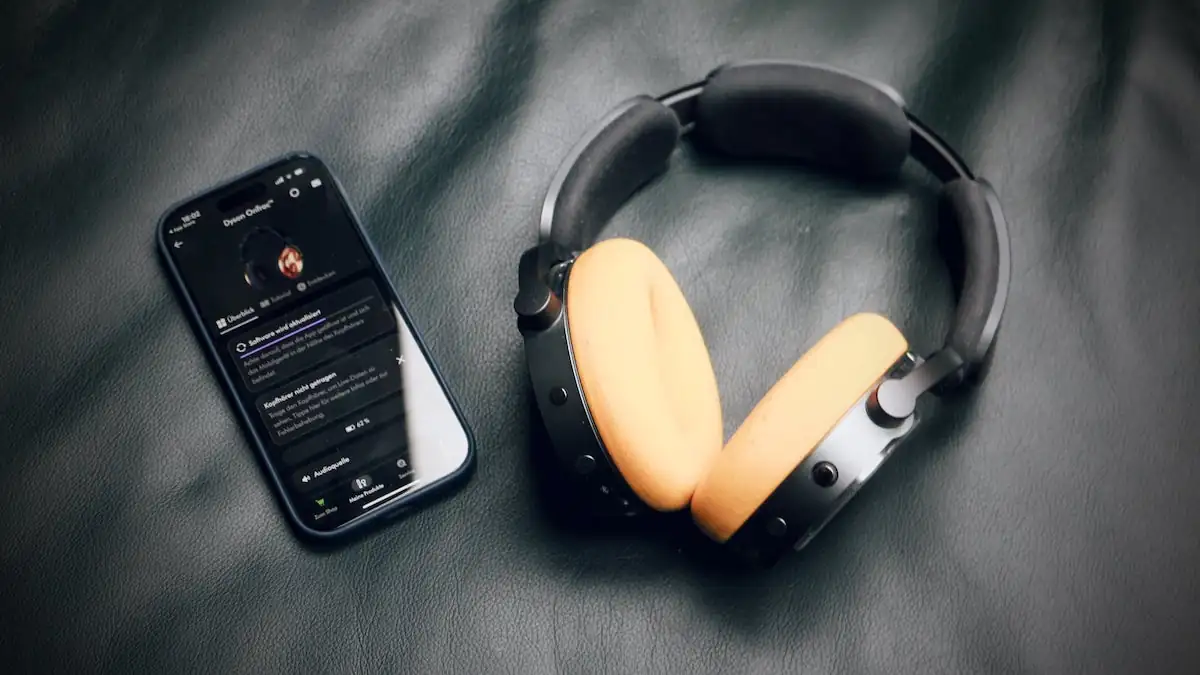 Interfața aplicației MyDyson pentru controlul căștilor audio Dyson OnTrac