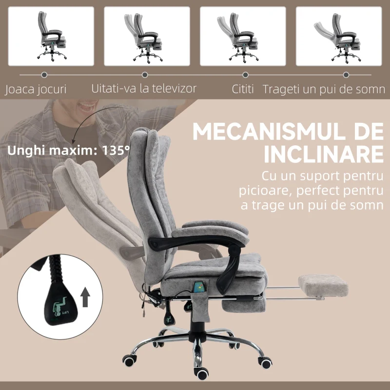 Demonstrație a funcțiilor ergonomice la un scaun de gaming modern