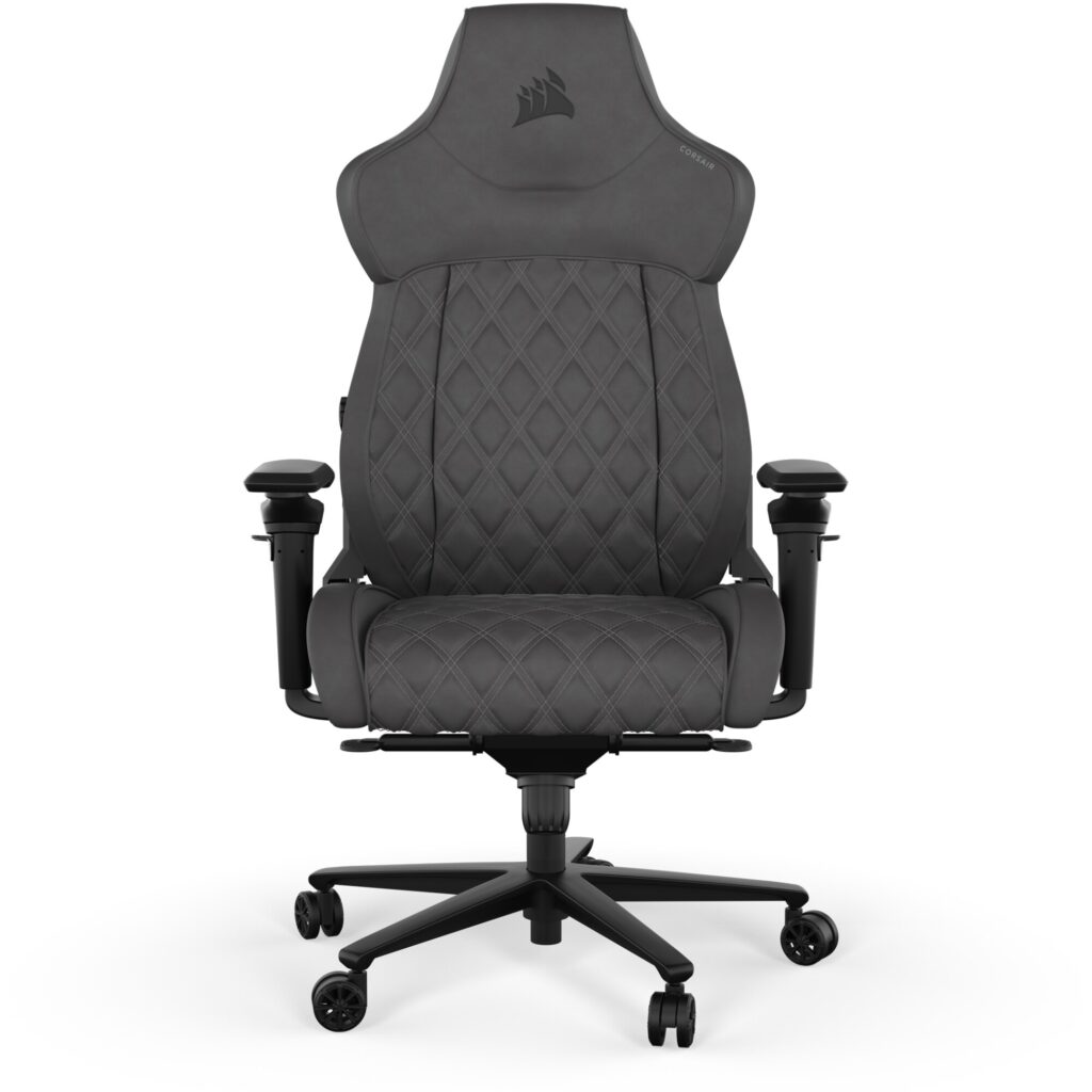 Scaun gaming Corsair TC500 Luxe cu detalii ale funcțiilor premium