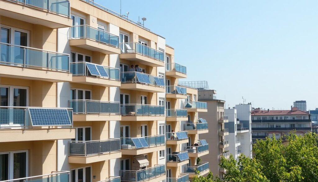 Apartament din București cu sistem fotovoltaic pe balcon