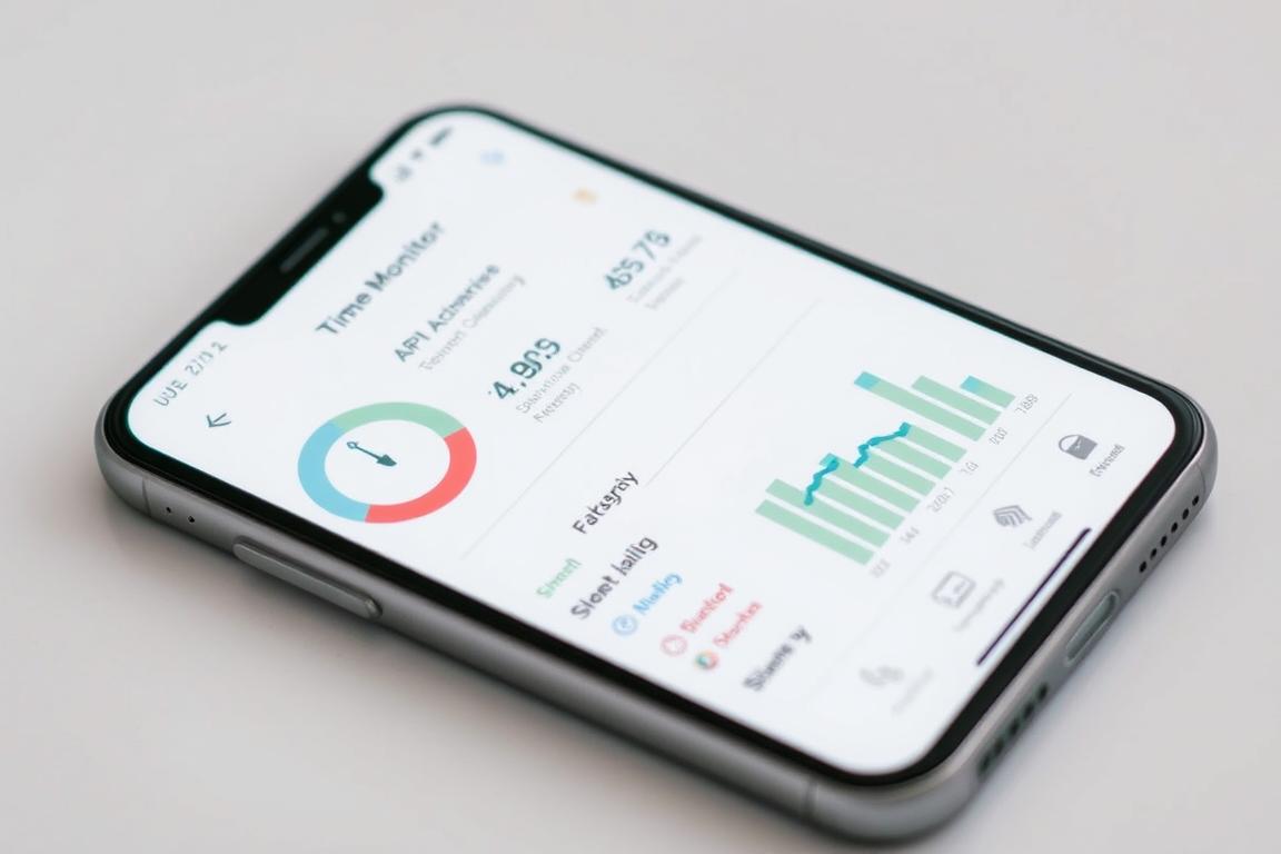 Aplicație de monitorizare a timpului petrecut pe telefon, arătând statistici de utilizare