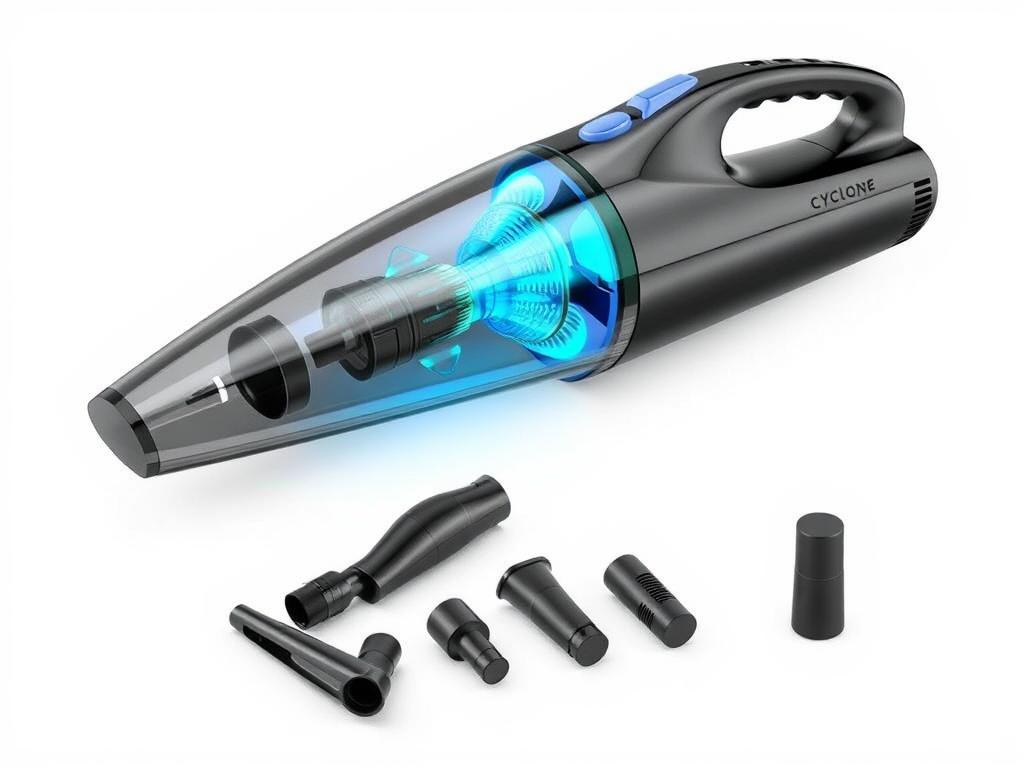 Aspirator auto Cyclone cu design ergonomic, unul dintre cele mai bune aspiratoare auto în România în 2025
