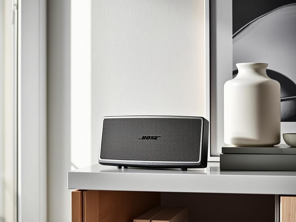 Bose SoundLink Flex pe un raft într-o casă din România