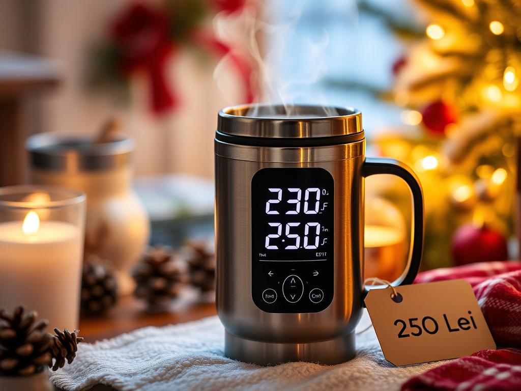 Cană termică smart cu control de temperatură pentru cadouri de Crăciun 2025 în România Cană termică smart cu control de temperatură pentru cadouri de Crăciun 2025 în România