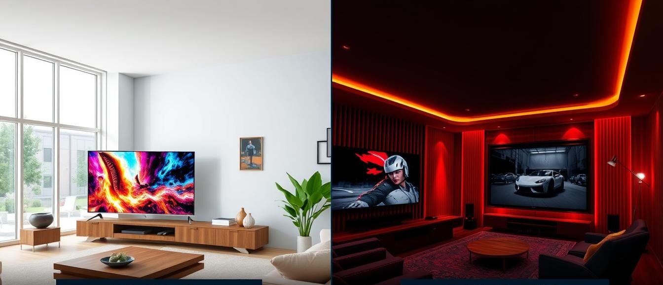 Comparație finală între televizoarele QLED vs OLED diferențe pentru diferite tipuri de utilizatori Comparație finală între televizoarele QLED vs OLED diferențe pentru diferite tipuri de utilizatori