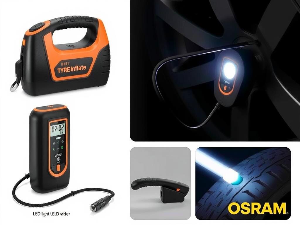 Compresor auto Osram TYREinflate 1000 cu afișaj digital și cablu lung Compresor auto Osram TYREinflate 1000 cu afișaj digital și cablu lung