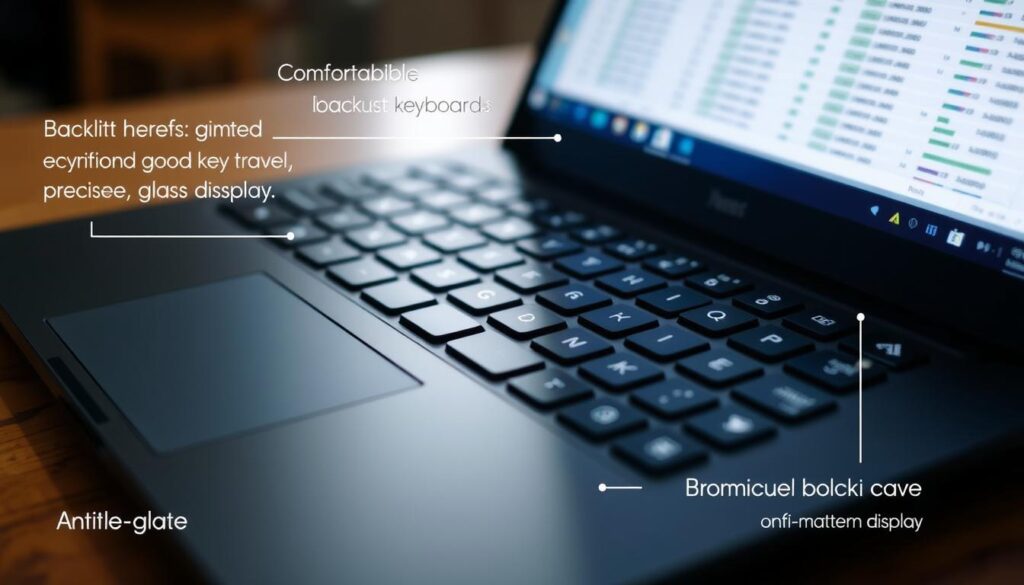 Detalii ergonomice importante la un laptop pentru muncă: tastatură, trackpad și ecran