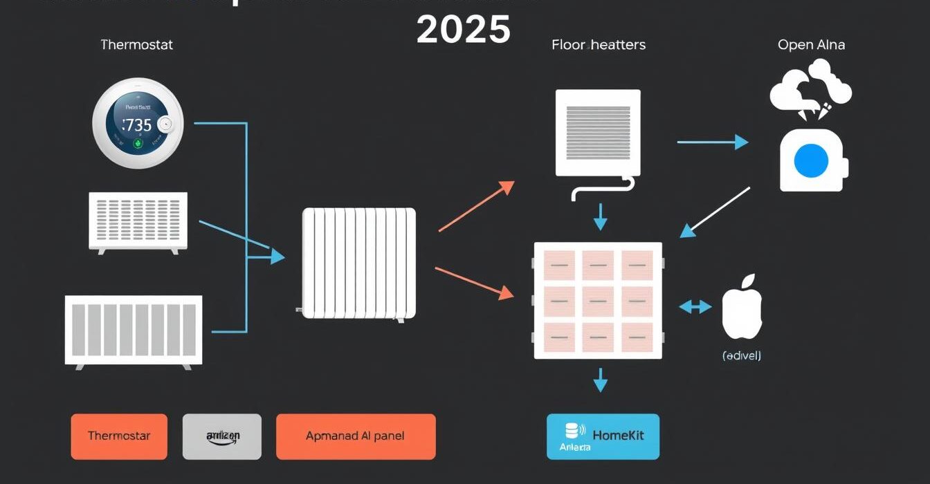 Diagrama ecosistemului smart home pentru încălzire în 2025