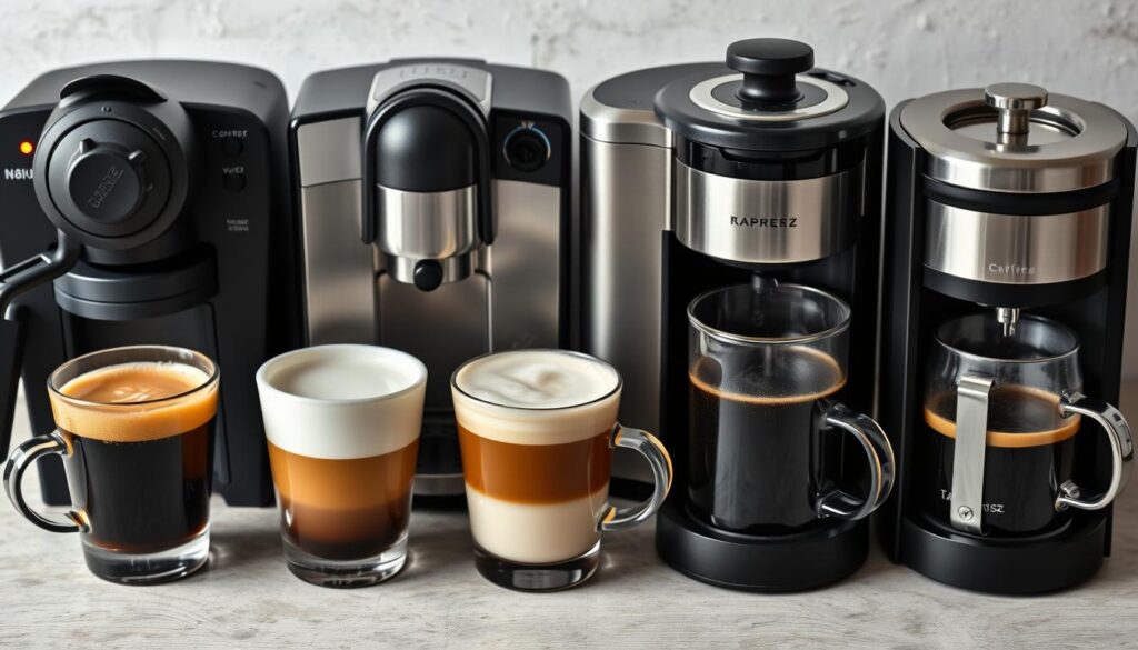 Diferite tipuri de cafea preparate cu diferite tipuri de cafetiere pentru acasă Diferite tipuri de cafea preparate cu diferite tipuri de cafetiere pentru acasă