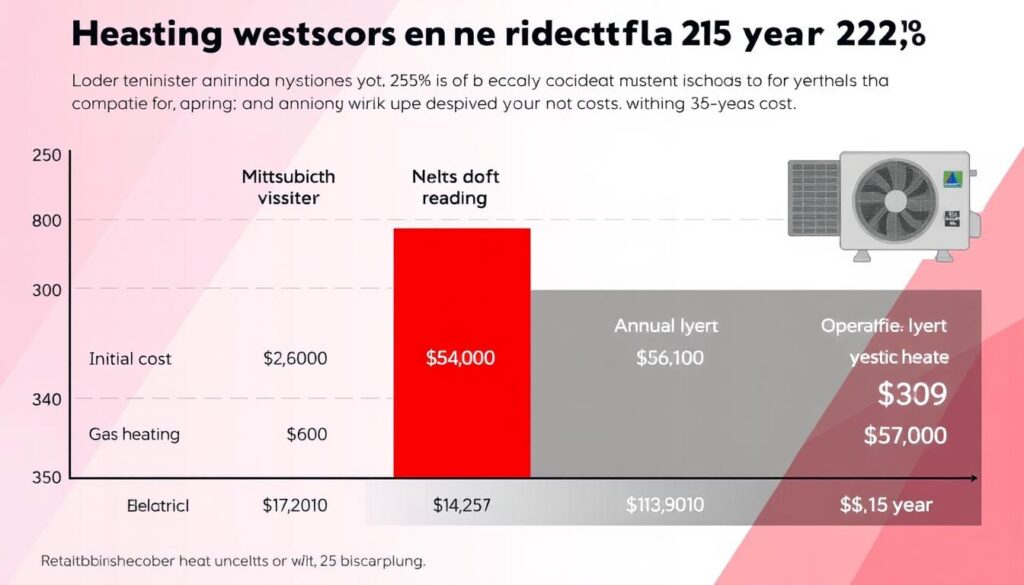 Grafic comparativ al costurilor de încălzire pentru diferite sisteme în 2025