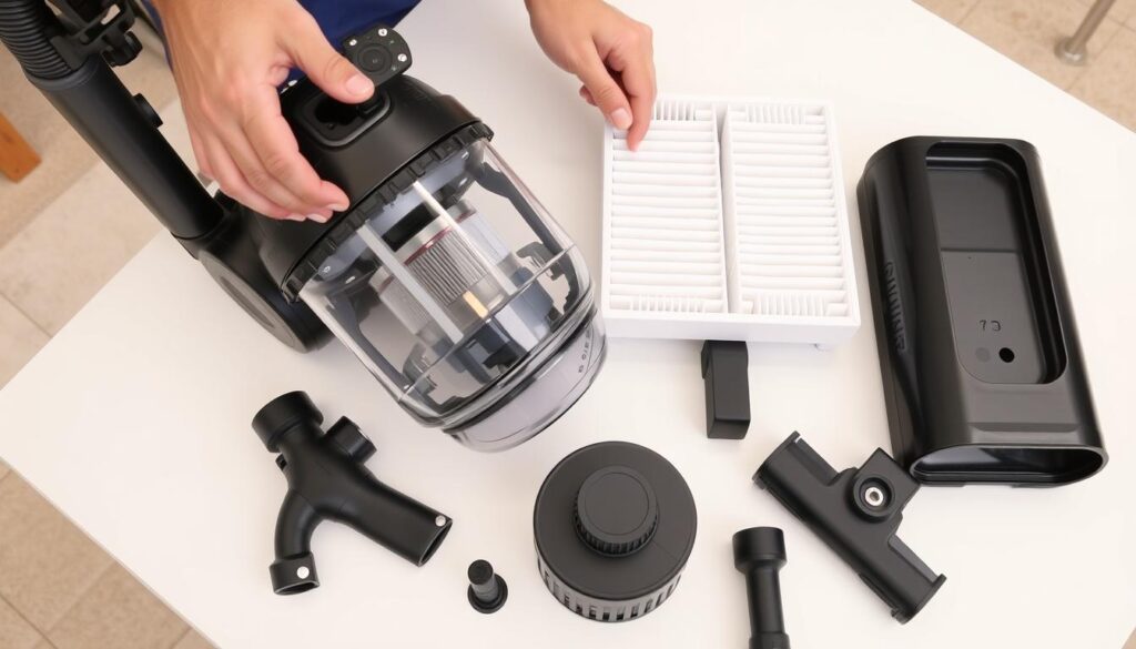 Întreținerea filtrelor și recipientelor la aspiratoare Întreținerea filtrelor și recipientelor la aspiratoare