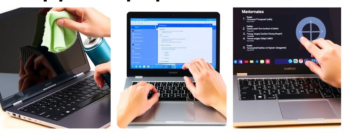 Întreținerea laptopului: curățare, actualizare software și gestionarea bateriei