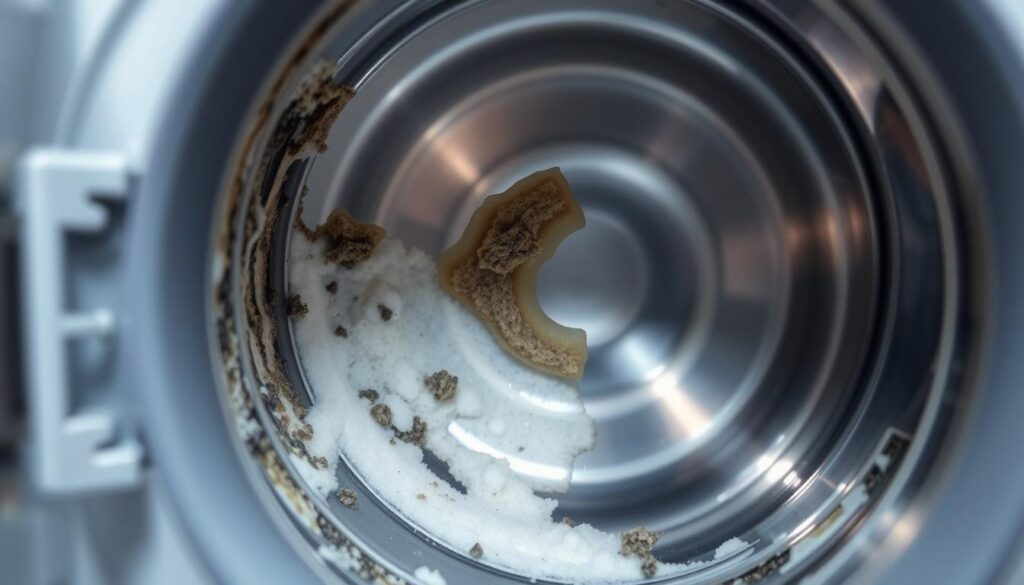 Mașină de spălat cu miros urât și cauze vizibile precum mucegai și depuneri