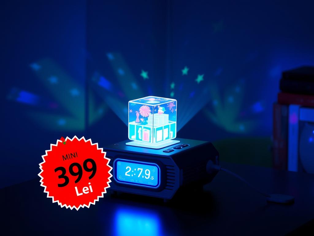 Mini proiector holografic 3D pentru cadouri de Crăciun 2025 în România Mini proiector holografic 3D pentru cadouri de Crăciun 2025 în România