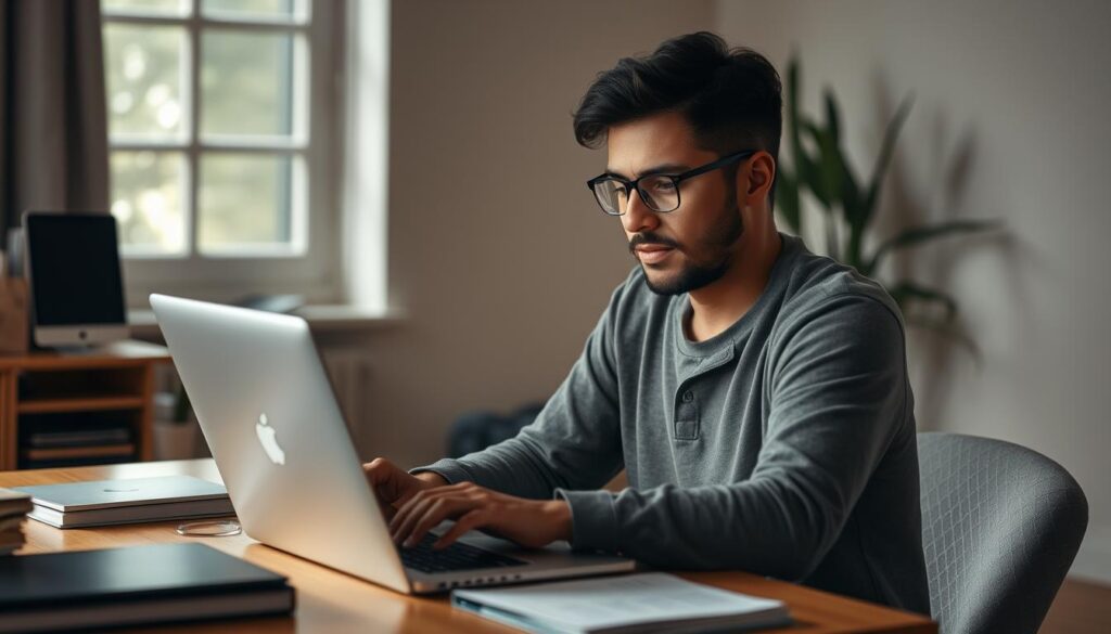 Persoană care a găsit echilibrul între utilizarea tehnologiei și concentrare Persoană care a găsit echilibrul între utilizarea tehnologiei și concentrare