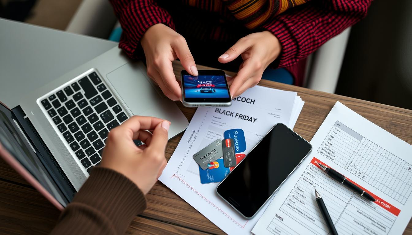 Persoană pregătindu-se pentru Black Friday Romania Noiembrie 2025 Persoană pregătindu-se pentru Black Friday Romania Noiembrie 2025