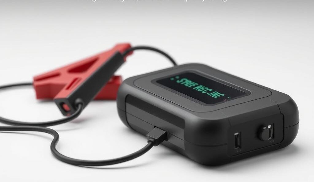 Power bank Green Keeper compact și portabil cu clemele de pornire