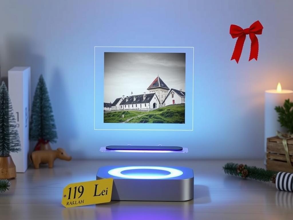 Ramă foto magnetică levitantă cu iluminare RGB pentru cadouri de Crăciun 2025 în România Ramă foto magnetică levitantă cu iluminare RGB pentru cadouri de Crăciun 2025 în România