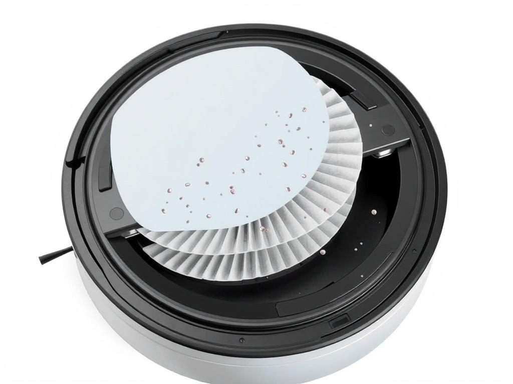 Sistem de filtrare HEPA al unui aspirator robot pentru alergici