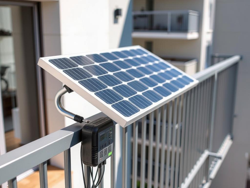 Sistem fotovoltaic compact instalat pe balconul unui apartament