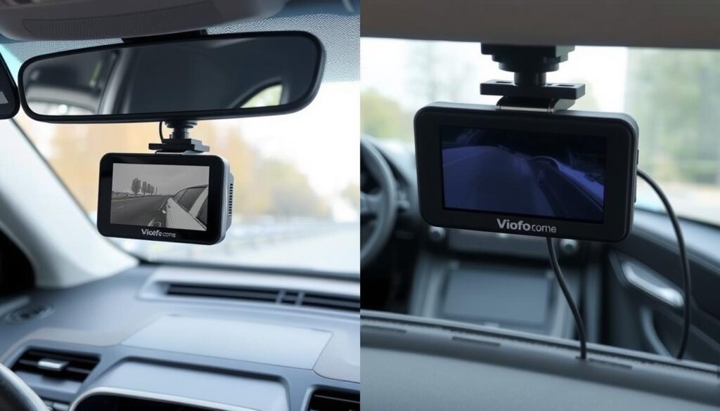 Sistemul dual de camere auto Viofo A129 Pro Duo instalat în mașină, România 2025 Sistemul dual de camere auto Viofo A129 Pro Duo instalat în mașină, România 2025