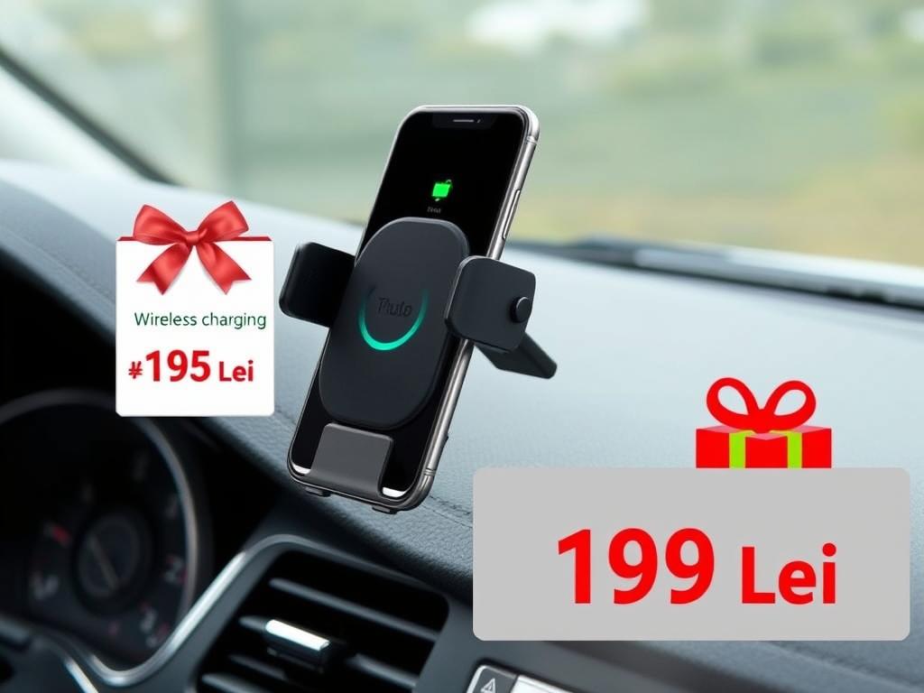 Suport auto pentru telefon cu încărcare pentru cadouri de Crăciun 2025 în România Suport auto pentru telefon cu încărcare pentru cadouri de Crăciun 2025 în România