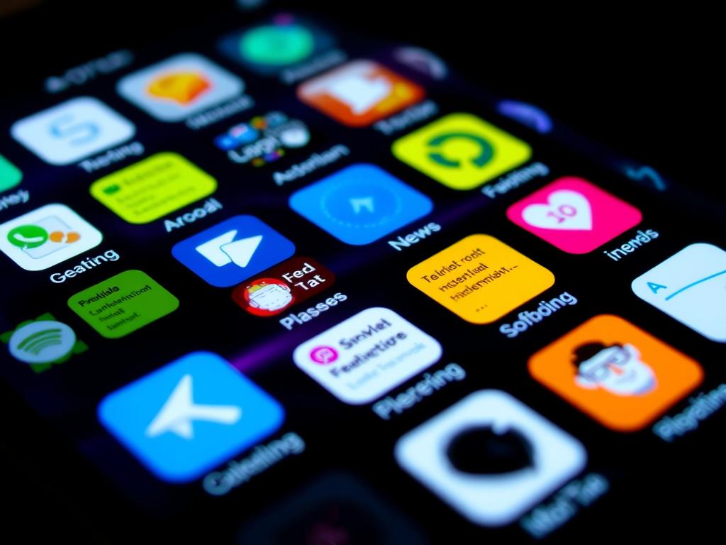 Telefon mobil cu multiple notificări luminoase care distrag atenția Telefon mobil cu multiple notificări luminoase care distrag atenția