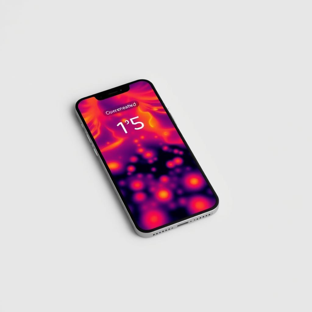 Telefon supraîncălzit cu indicator de temperatură ridicată Telefon supraîncălzit cu indicator de temperatură ridicată