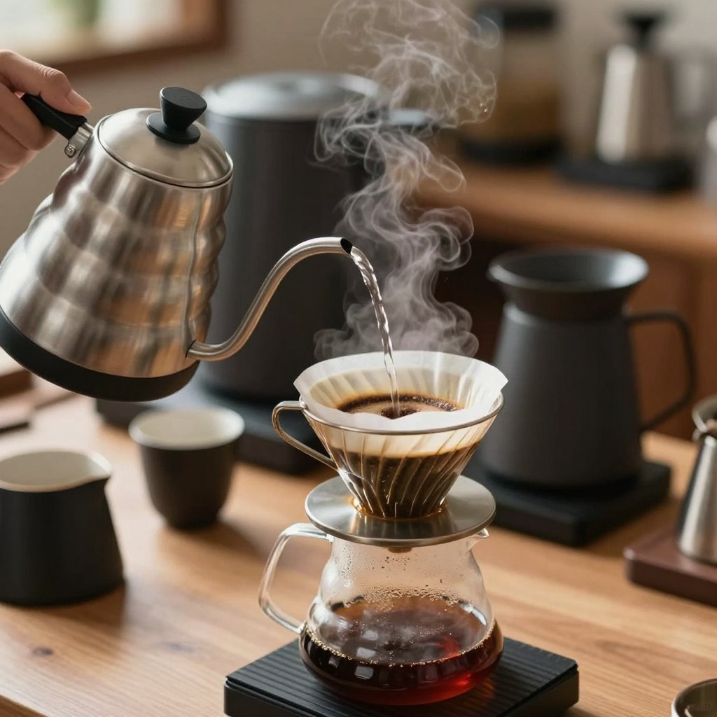 Kettle cu gât de lebădă pentru turnarea precisă a apei, cadou elegant pentru iubitorii de cafea