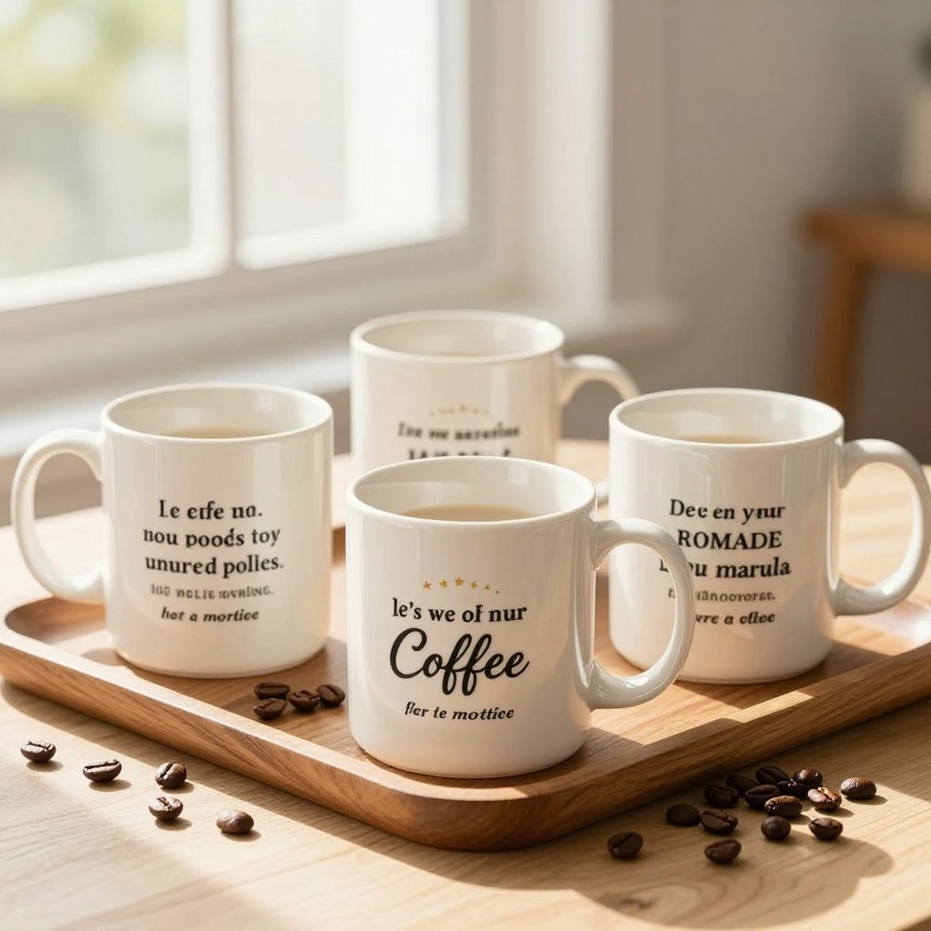 Set de căni personalizate pentru cafea cu mesaje inspiraționale, cadou personalizat pentru iubitorii de cafea